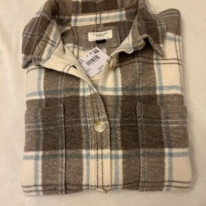 NWT American Eagle Outfitters Olive Plaid Shacket